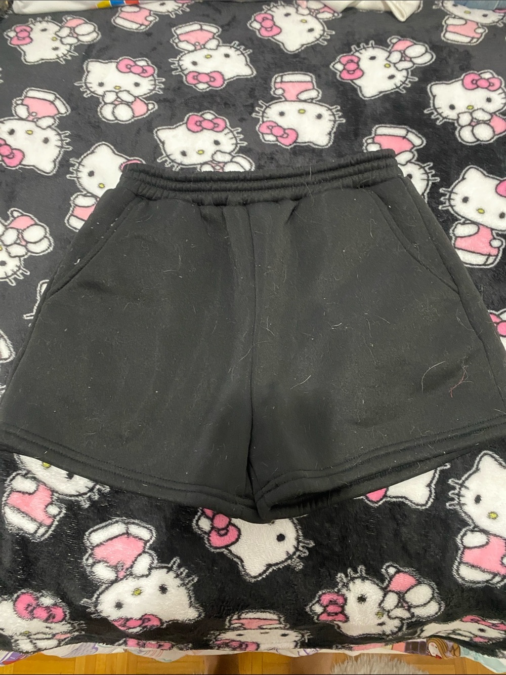 SHEIN Black Elastic Waist Kids Shorts